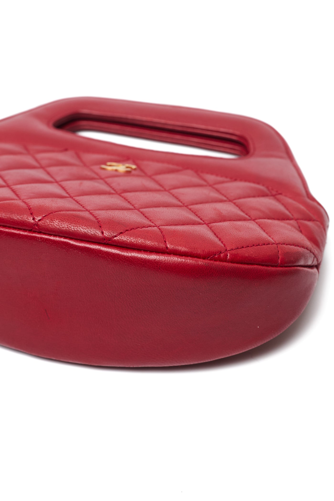 Chanel Vintage Red Lambskin Mini Shopper Tote