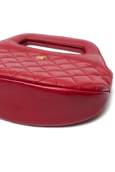 Chanel Vintage Red Lambskin Mini Shopper Tote