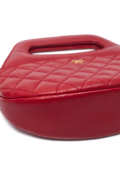 Chanel Vintage Red Lambskin Mini Shopper Tote