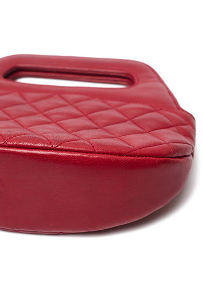Chanel Vintage Red Lambskin Mini Shopper Tote