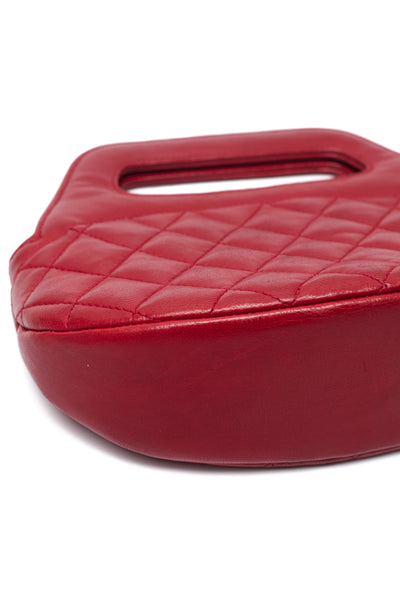Chanel Vintage Red Lambskin Mini Shopper Tote