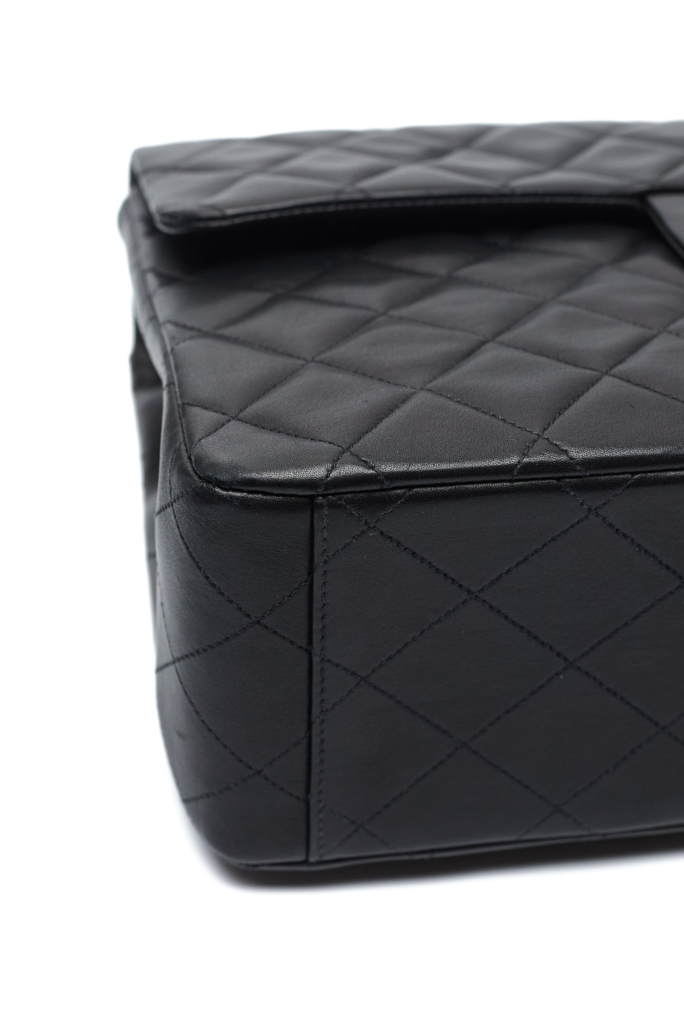 Chanel Vintage Black Lambskin Single Flap Maxi