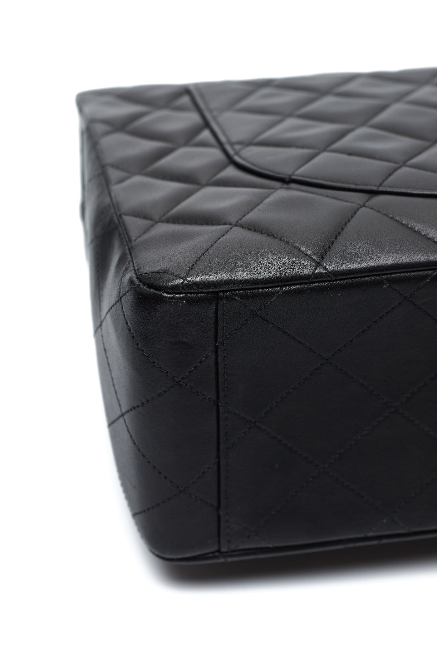 Chanel Vintage Black Lambskin Single Flap Maxi