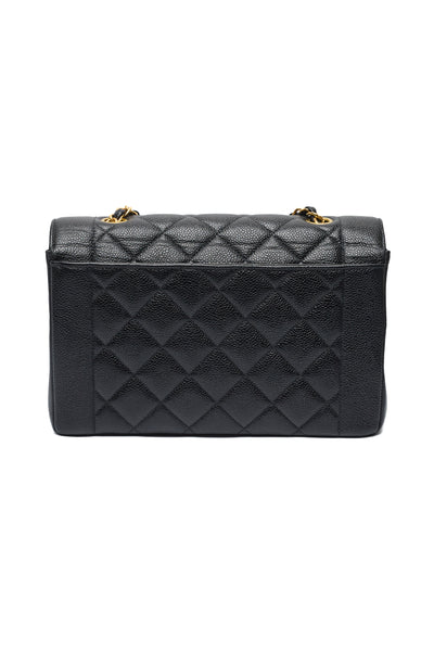 Chanel Rare Vintage Black Caviar Tall Diana
