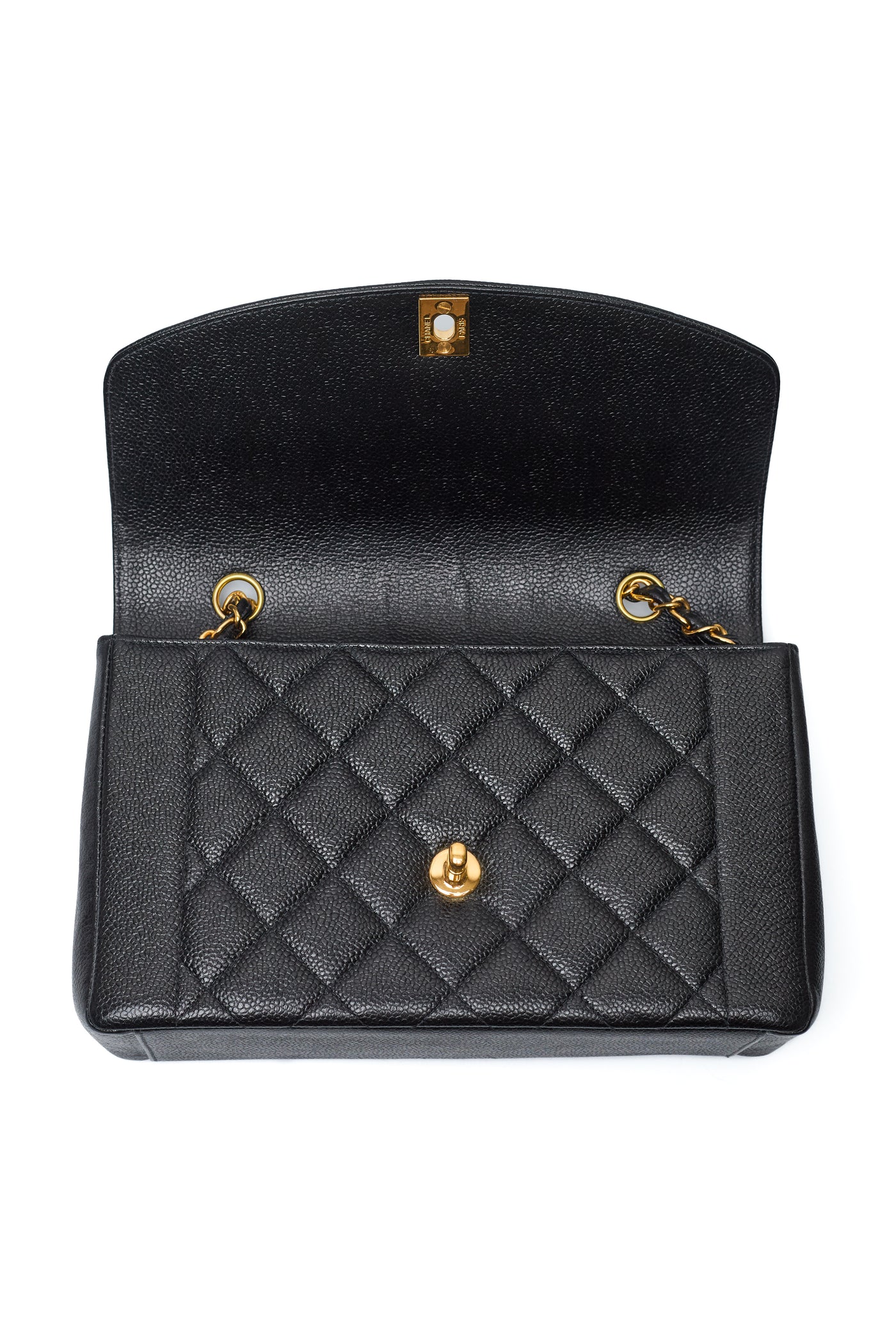 Chanel Rare Vintage Black Caviar Tall Diana