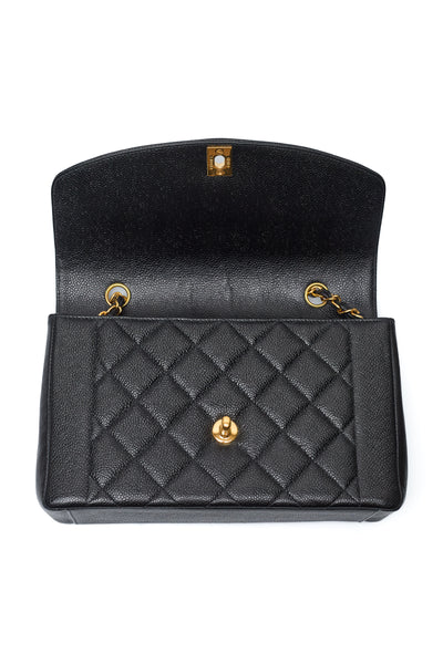 Chanel Rare Vintage Black Caviar Tall Diana
