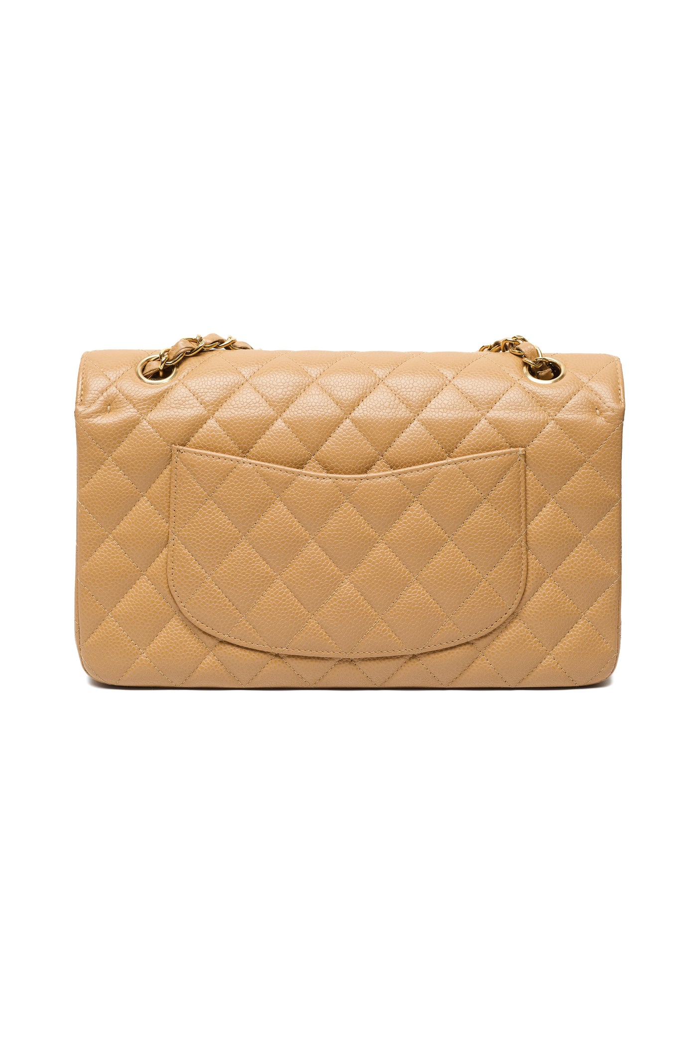 Chanel Rare Vintage Beige Caviar Classic Medium Double Flap