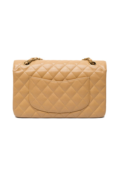 Chanel Rare Vintage Beige Caviar Classic Medium Double Flap