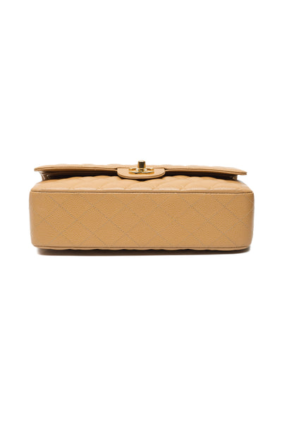 Chanel Rare Vintage Beige Caviar Classic Medium Double Flap