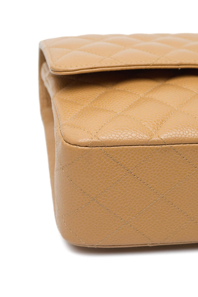 Chanel Rare Vintage Beige Caviar Classic Medium Double Flap