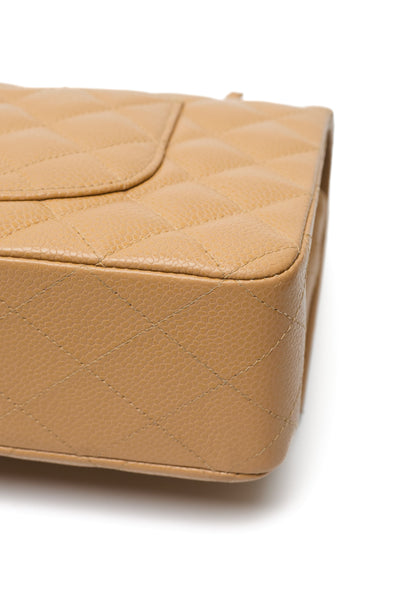 Chanel Rare Vintage Beige Caviar Classic Medium Double Flap