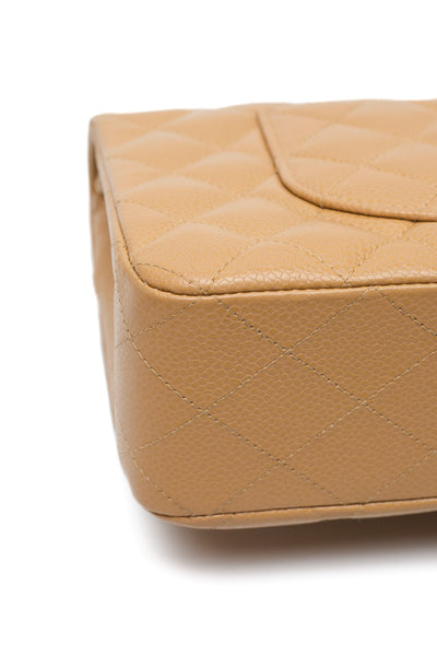 Chanel Rare Vintage Beige Caviar Classic Medium Double Flap