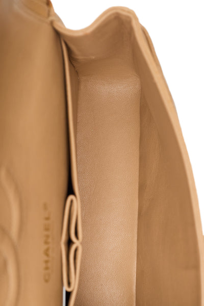 Chanel Rare Vintage Beige Caviar Classic Medium Double Flap