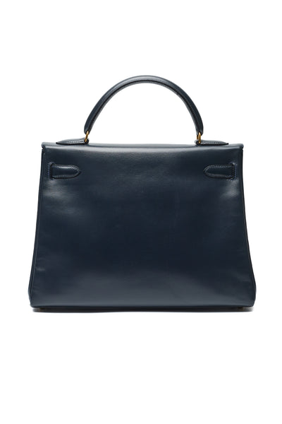 Hermes Vintage Blue Indigo Box Calf Kelly 32