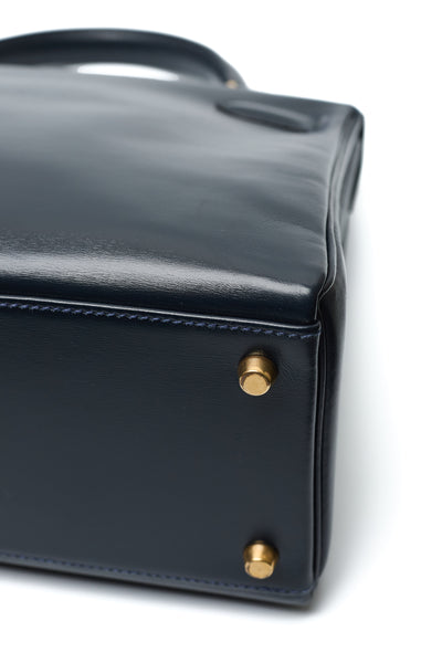 Hermes Vintage Blue Indigo Box Calf Kelly 32