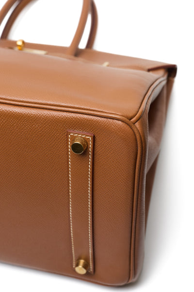 Hermes Vintage Gold Courchevel Birkin 35