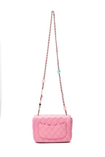 Chanel 2023 Iridescent Pink Lambskin Candy Heart CC Flap Bag