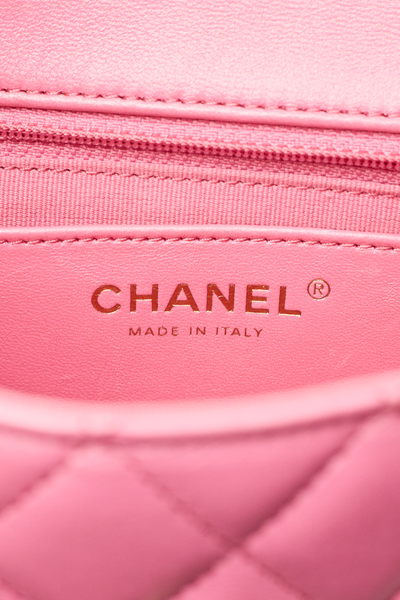 Chanel 2023 Iridescent Pink Lambskin Candy Heart CC Flap Bag
