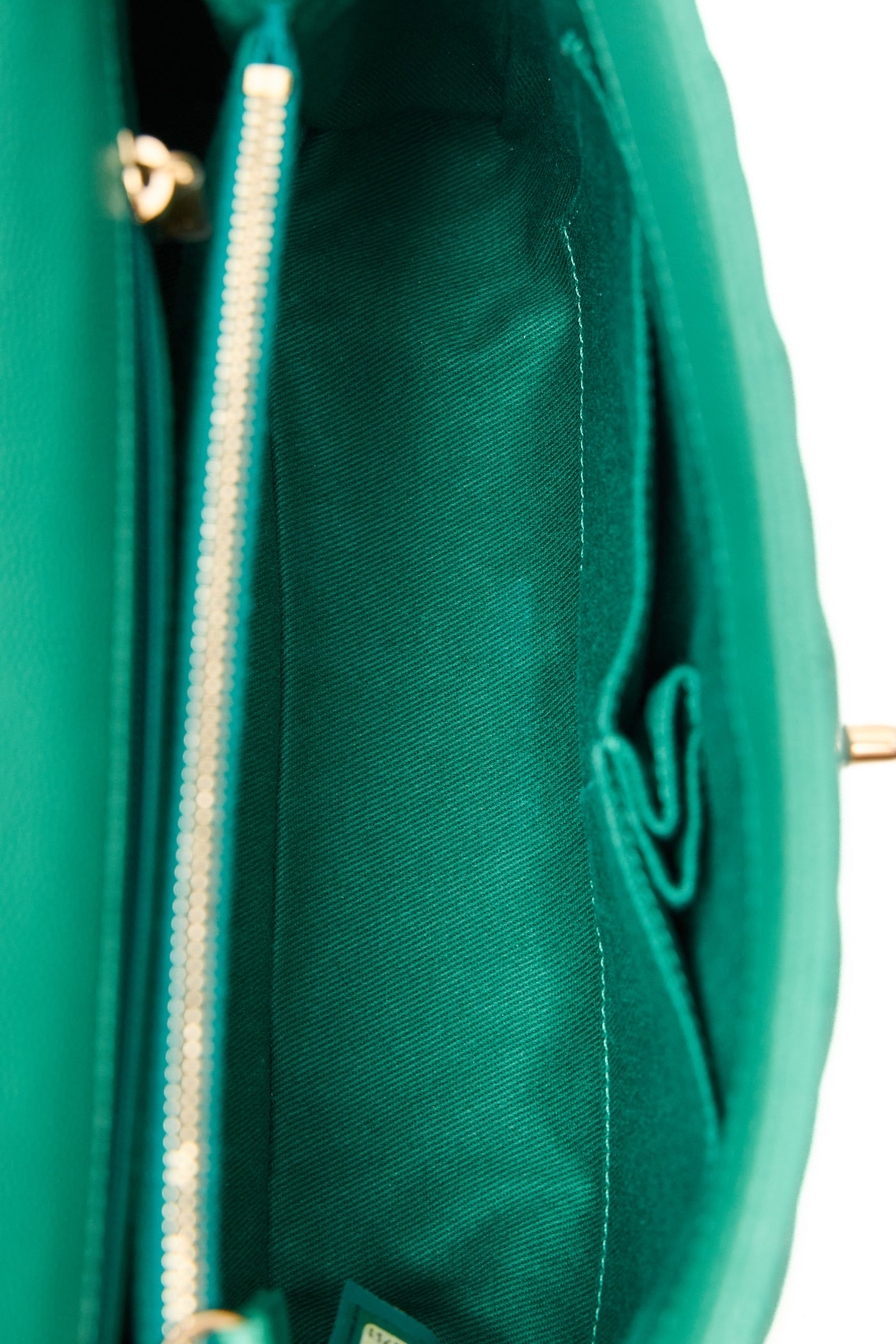 Chanel Green Caviar Small Coco Top Handle Bag with Lizard Embossed Top Handle
