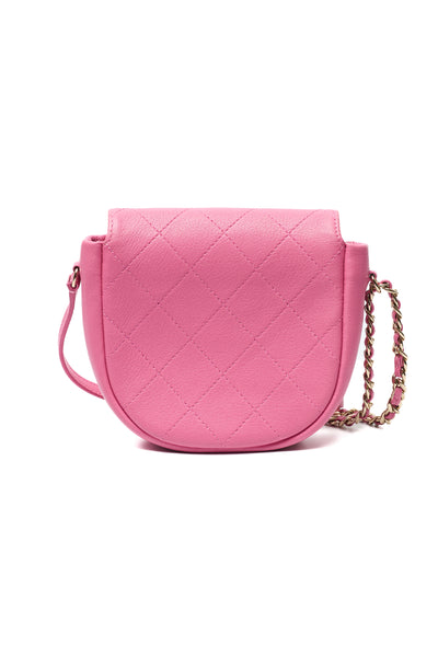Chanel Pink Calfskin Crossbody Bag
