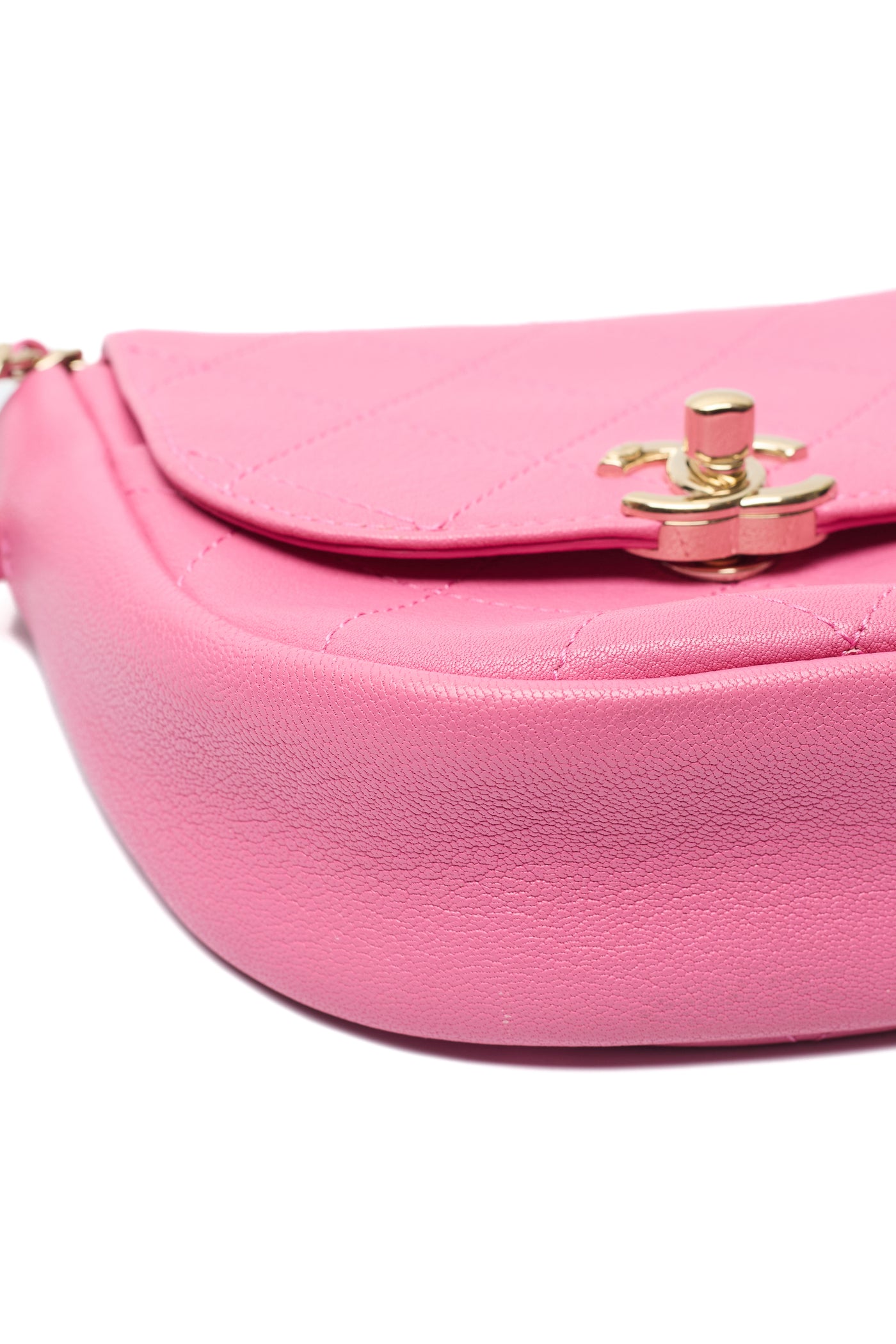 Chanel Pink Calfskin Crossbody Bag