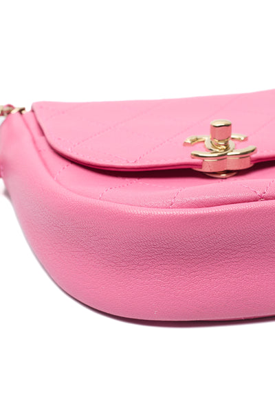 Chanel Pink Calfskin Crossbody Bag
