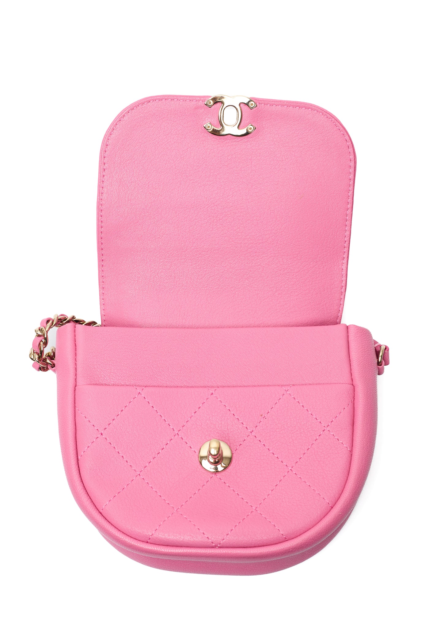 Chanel Pink Calfskin Crossbody Bag
