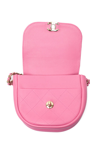 Chanel Pink Calfskin Crossbody Bag
