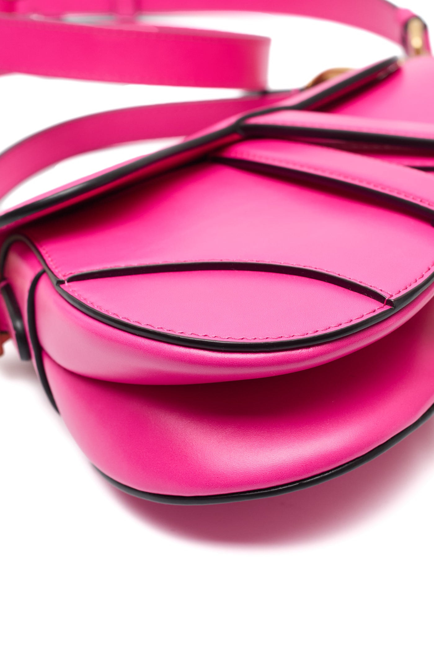 Christian Dior Hot Pink Calfskin Mini Saddle Bag