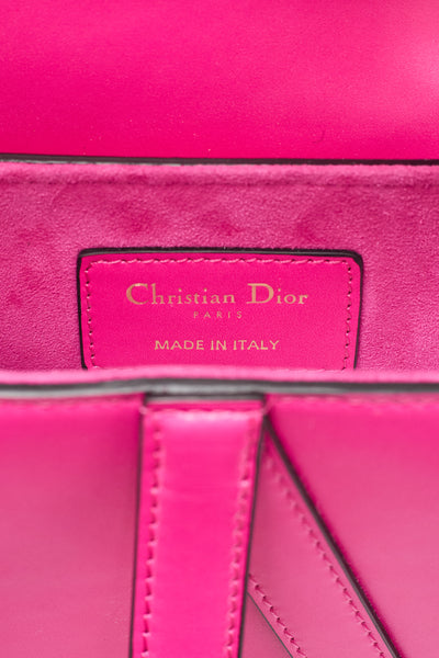 Christian Dior Hot Pink Calfskin Mini Saddle Bag