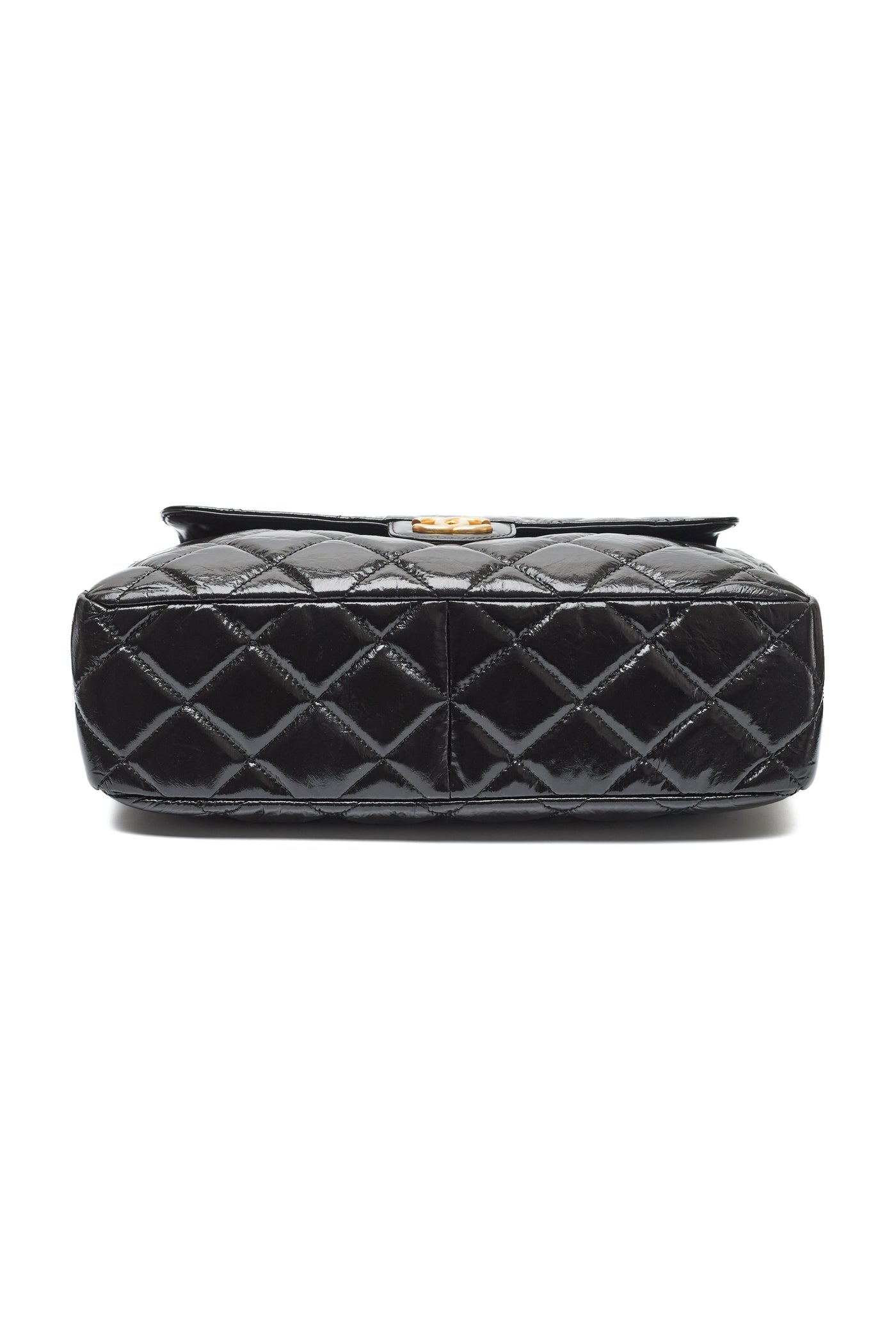 Chanel Black Crinkled Calfskin Hobo Bag