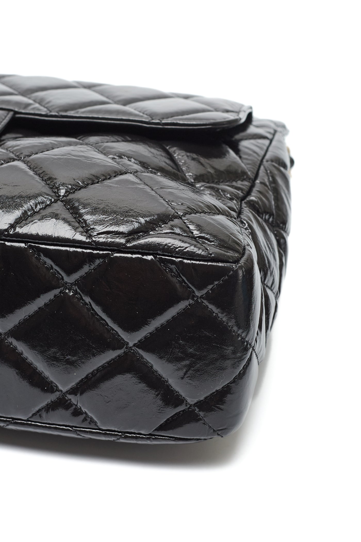 Chanel Black Crinkled Calfskin Hobo Bag