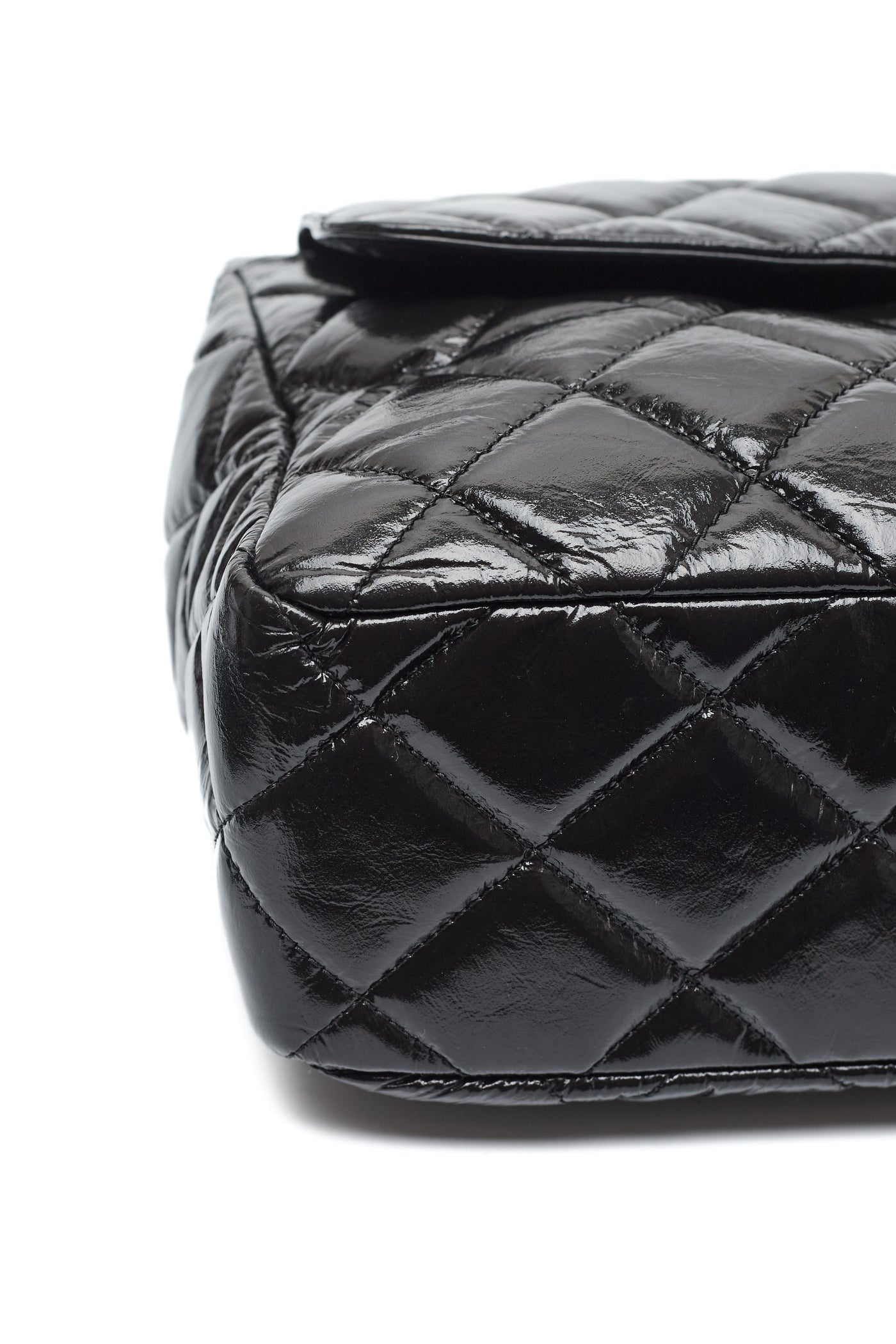 Chanel Black Crinkled Calfskin Hobo Bag