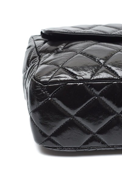 Chanel Black Crinkled Calfskin Hobo Bag
