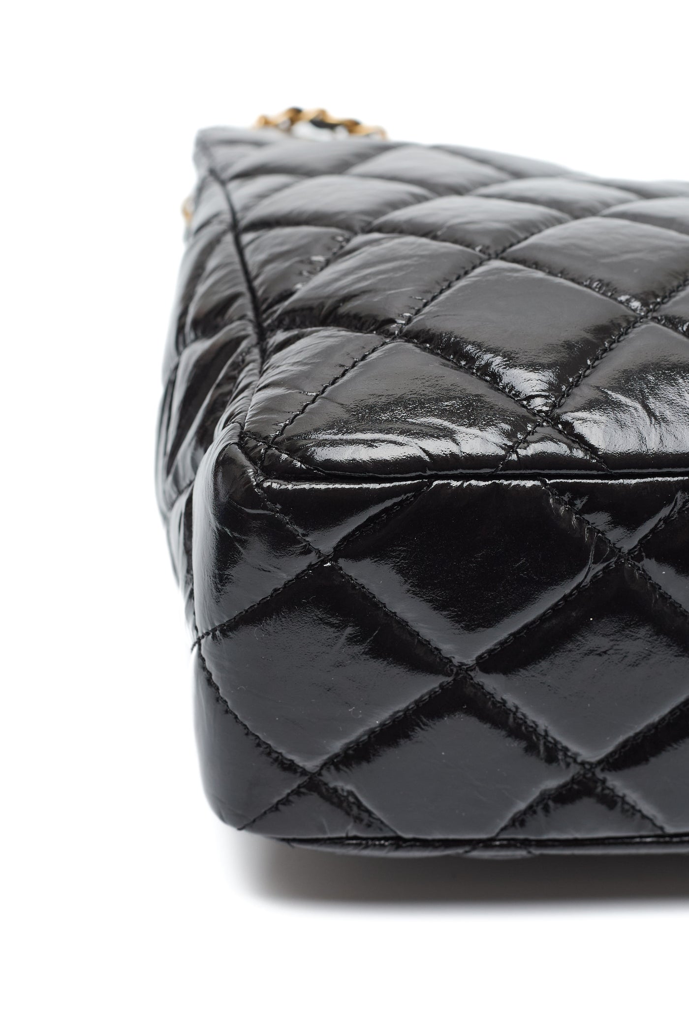 Chanel Black Crinkled Calfskin Hobo Bag