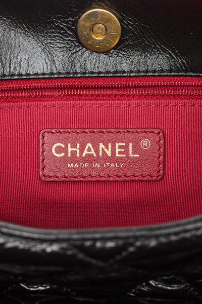Chanel Black Crinkled Calfskin Hobo Bag