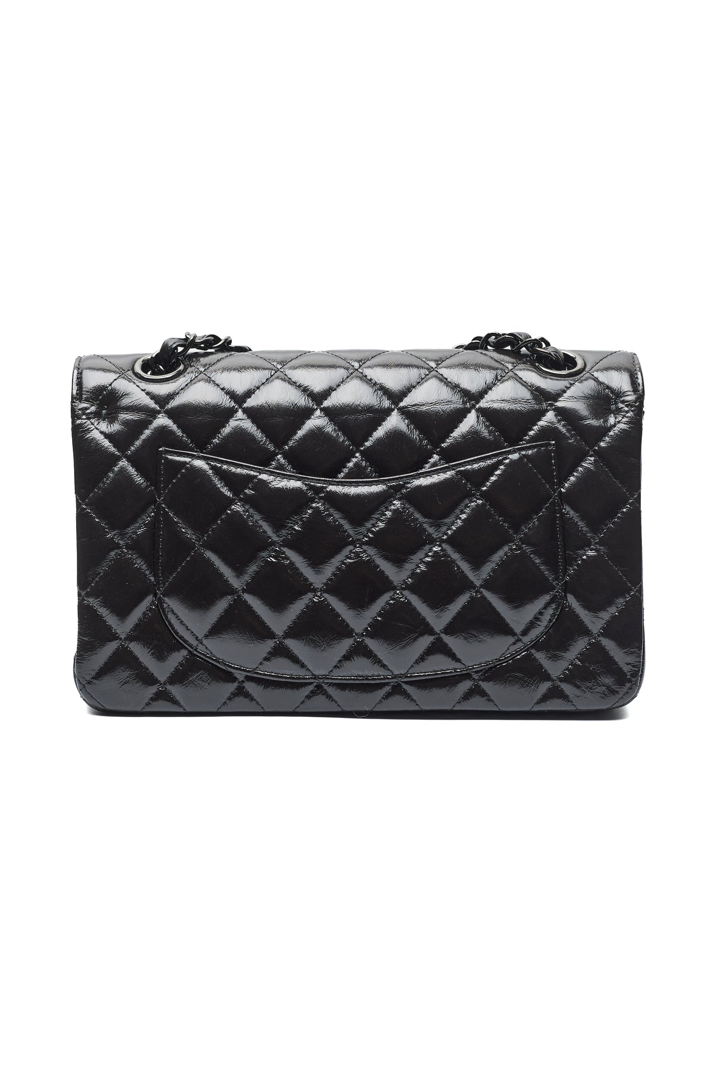 Chanel Rare So Black Crinkled Calfskin Classic Small Double Flap