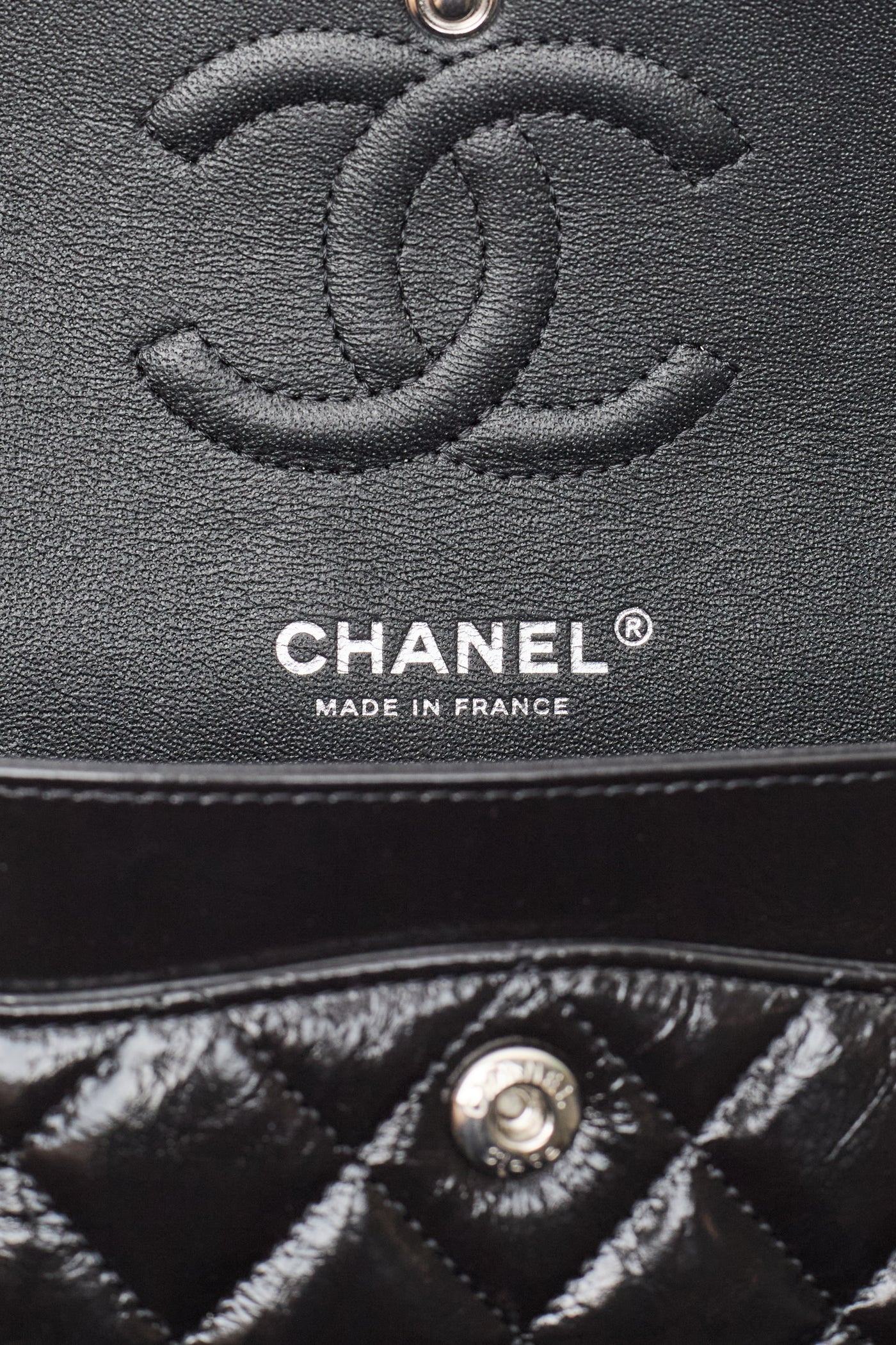 Chanel Rare So Black Crinkled Calfskin Classic Small Double Flap
