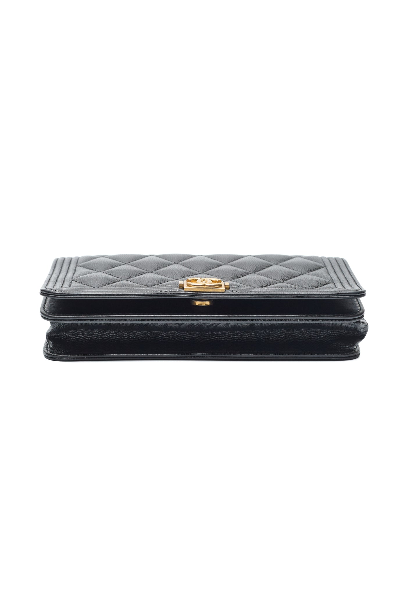 Chanel Black Caviar Boy Wallet on Chain
