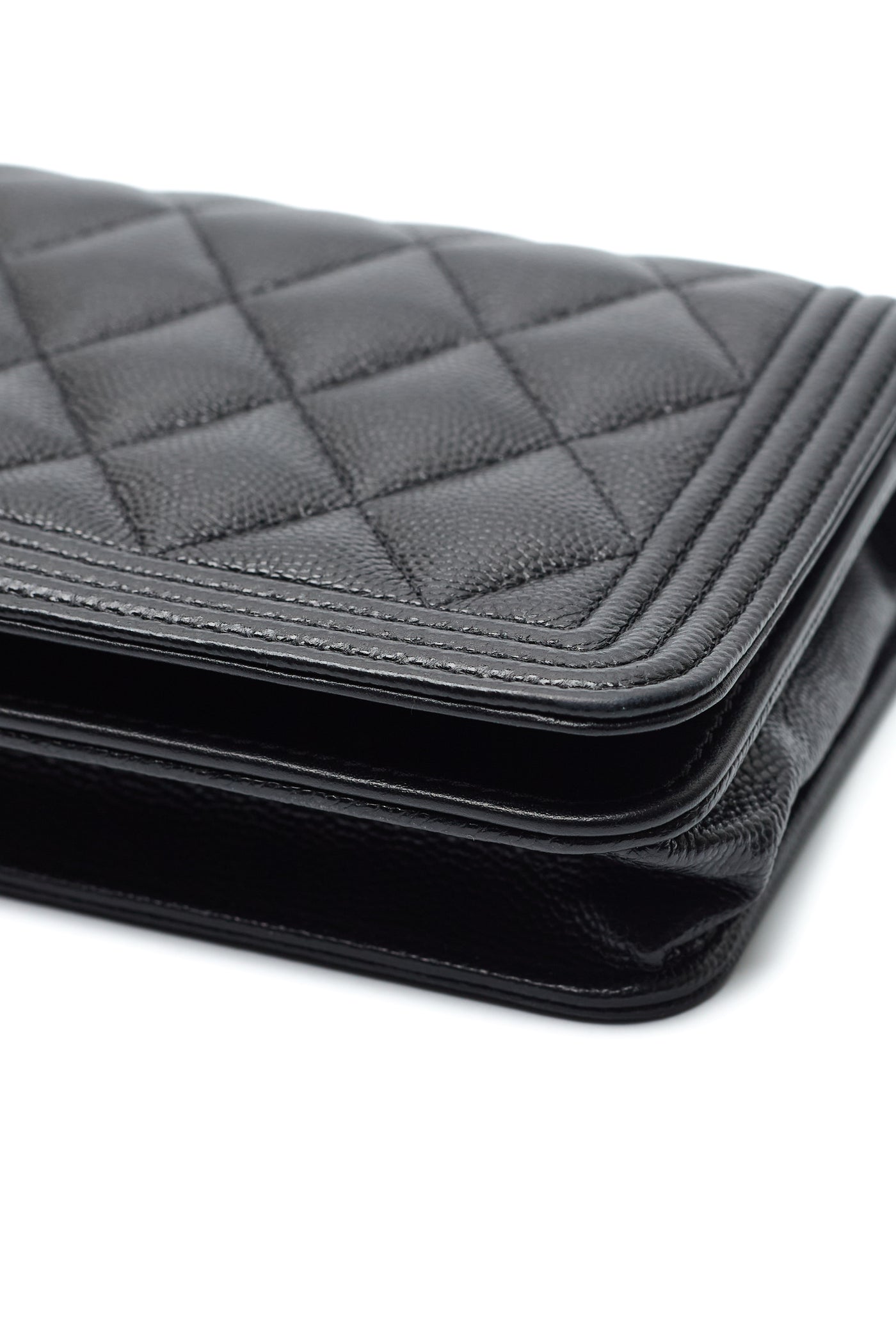 Chanel Black Caviar Boy Wallet on Chain