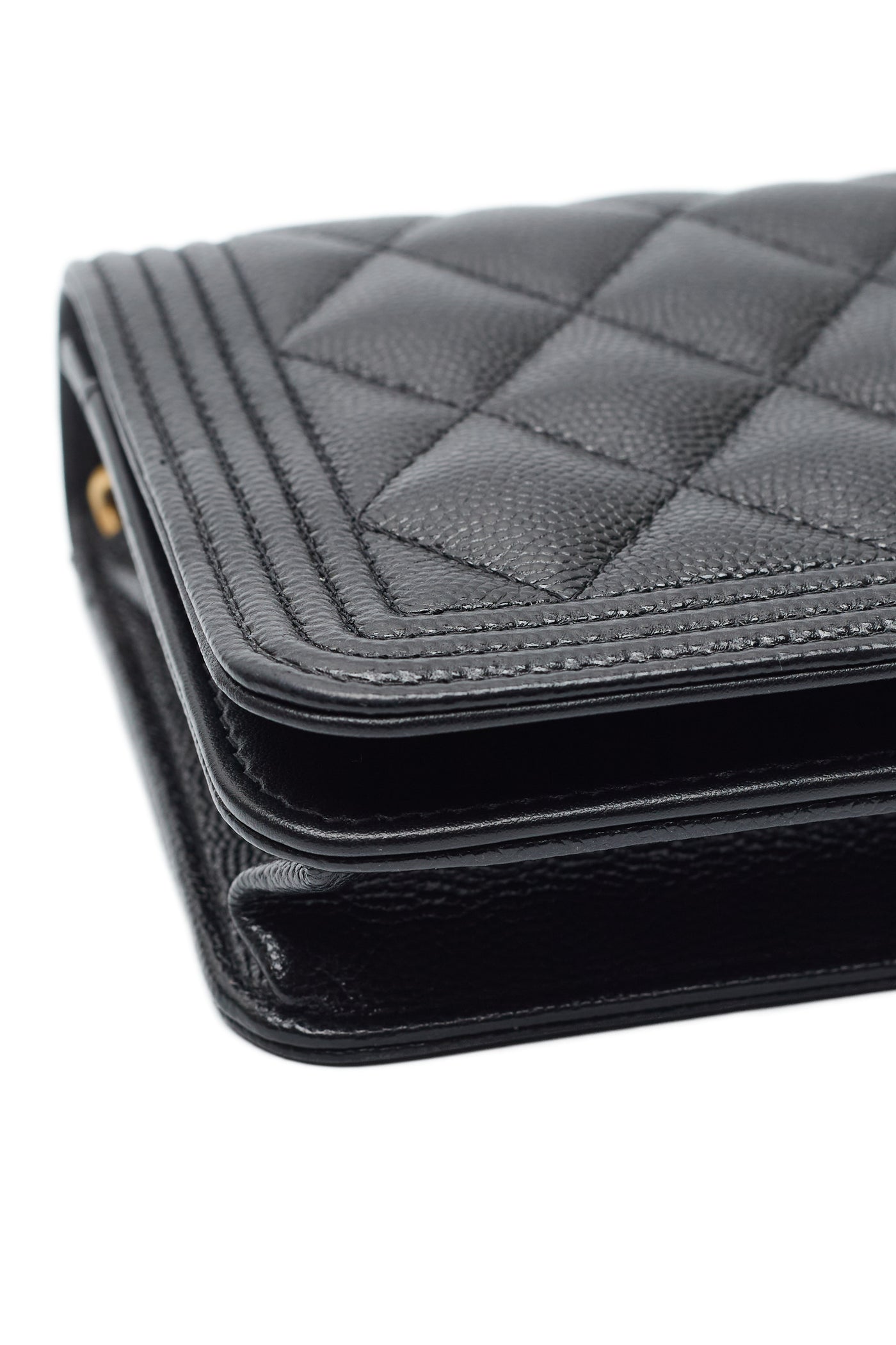 Chanel Black Caviar Boy Wallet on Chain