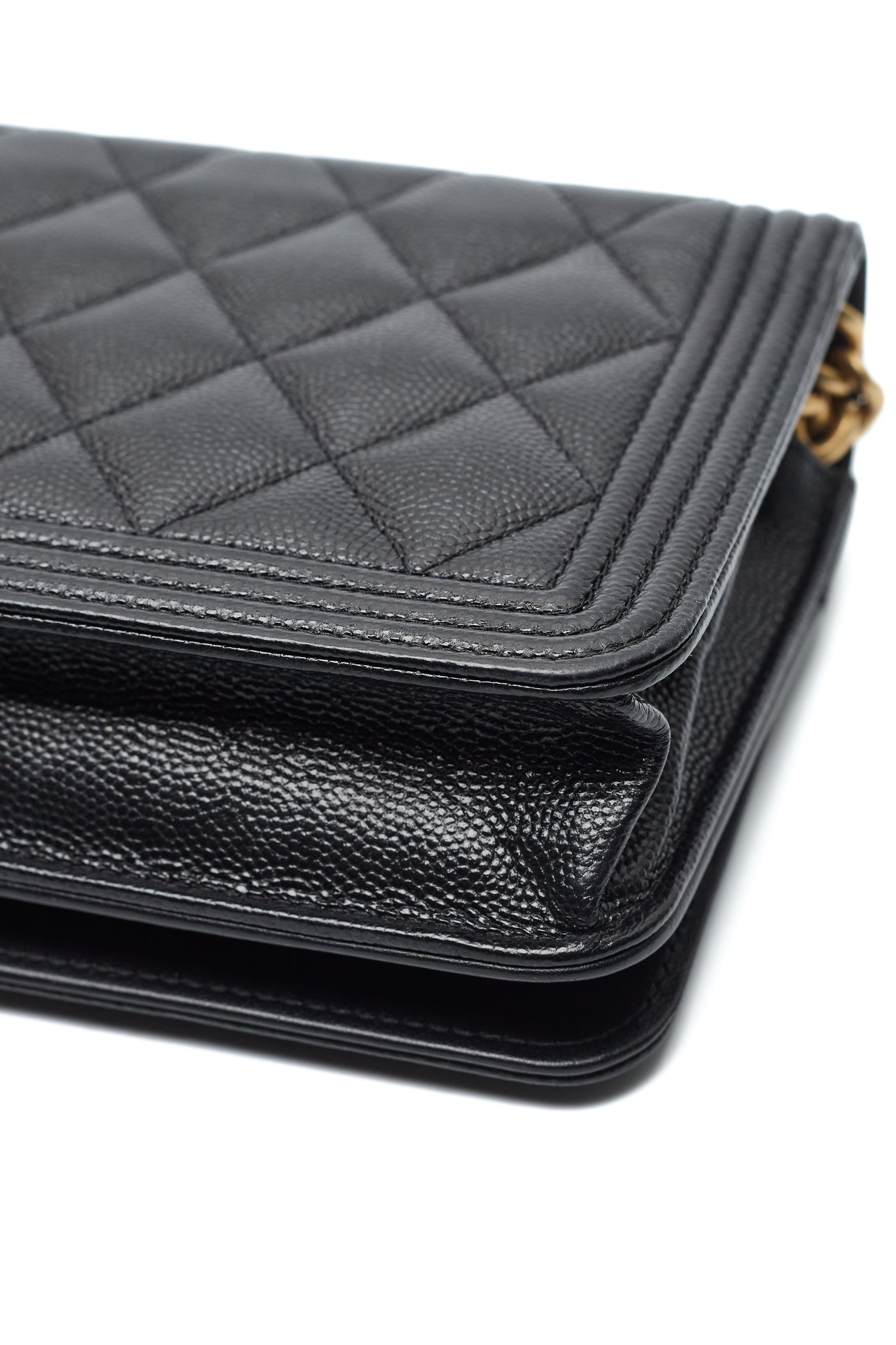Chanel Black Caviar Boy Wallet on Chain