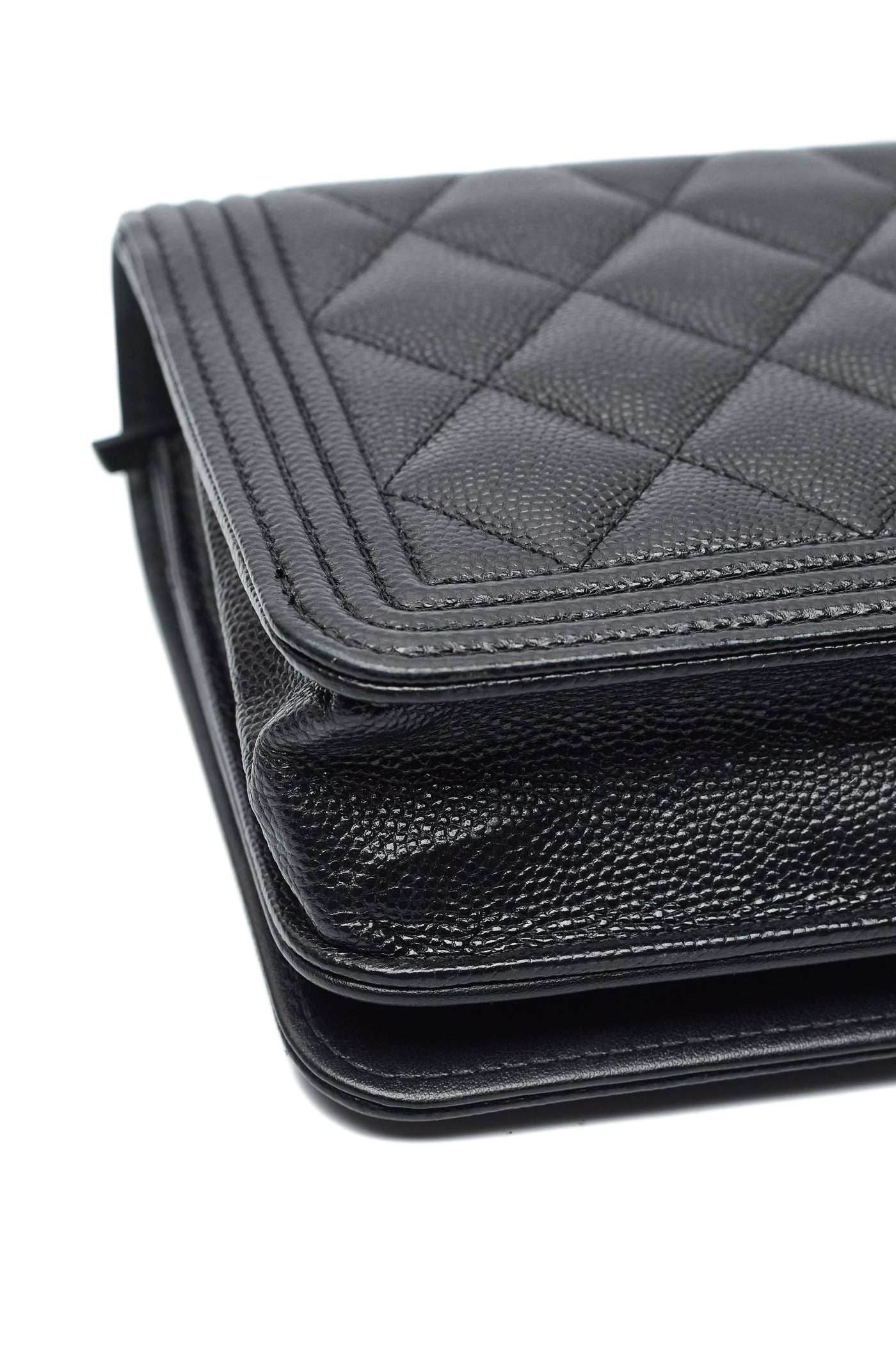 Chanel Black Caviar Boy Wallet on Chain