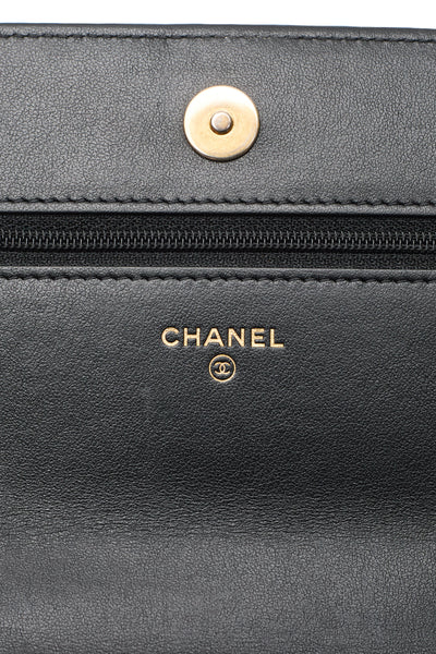 Chanel Black Caviar Boy Wallet on Chain