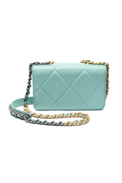 Chanel Blue Lambskin 19 Wallet on Chain