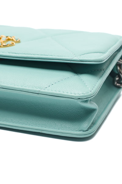 Chanel Blue Lambskin 19 Wallet on Chain