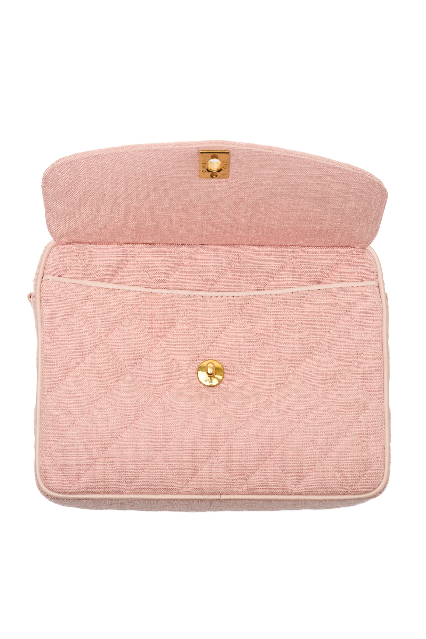 Chanel Rare Vintage Pink Linen Diana Camera Bag