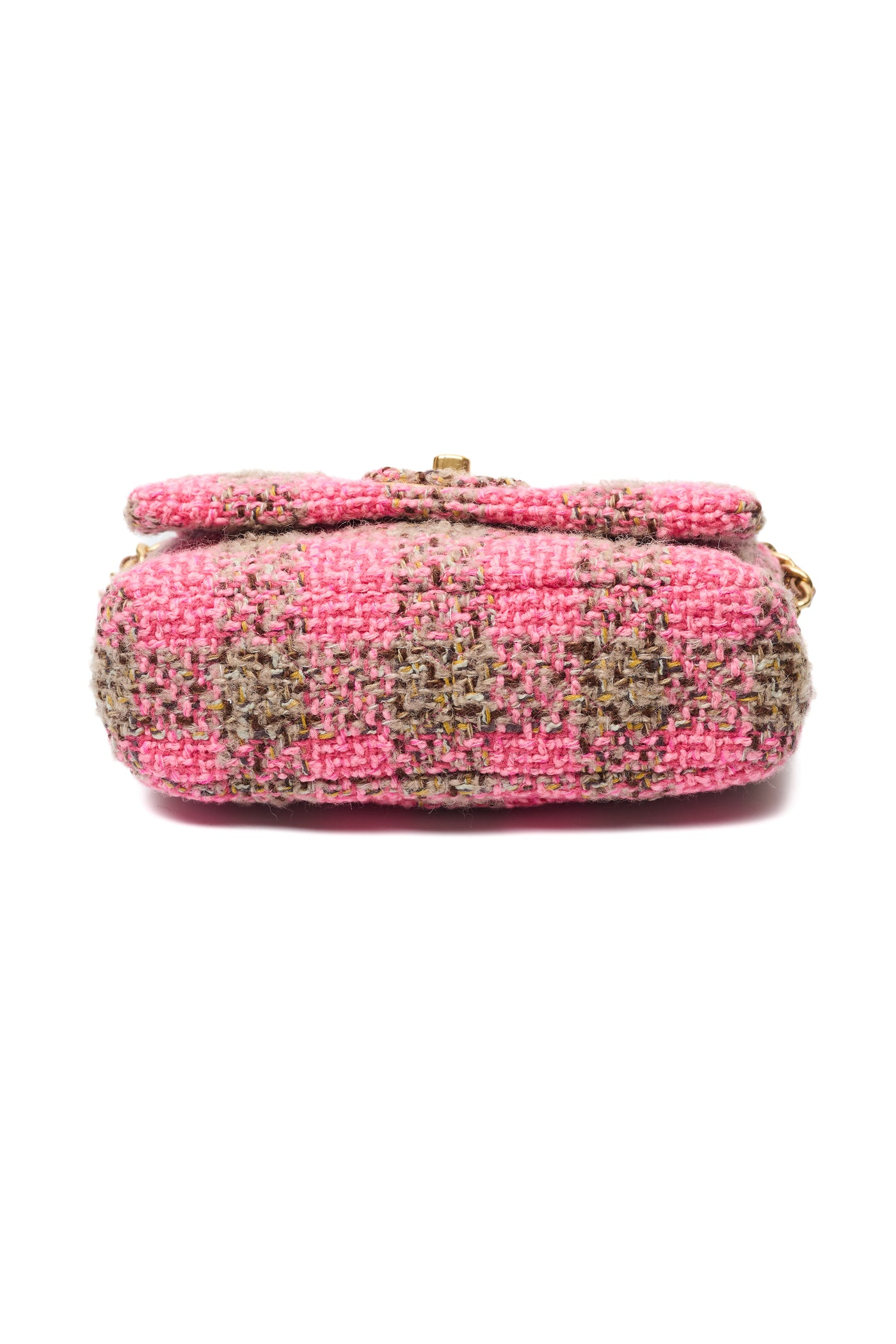 Chanel Brown and Pink Tweed CC Two-Way Bag