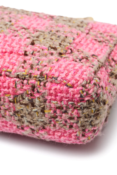 Chanel Brown and Pink Tweed CC Two-Way Bag