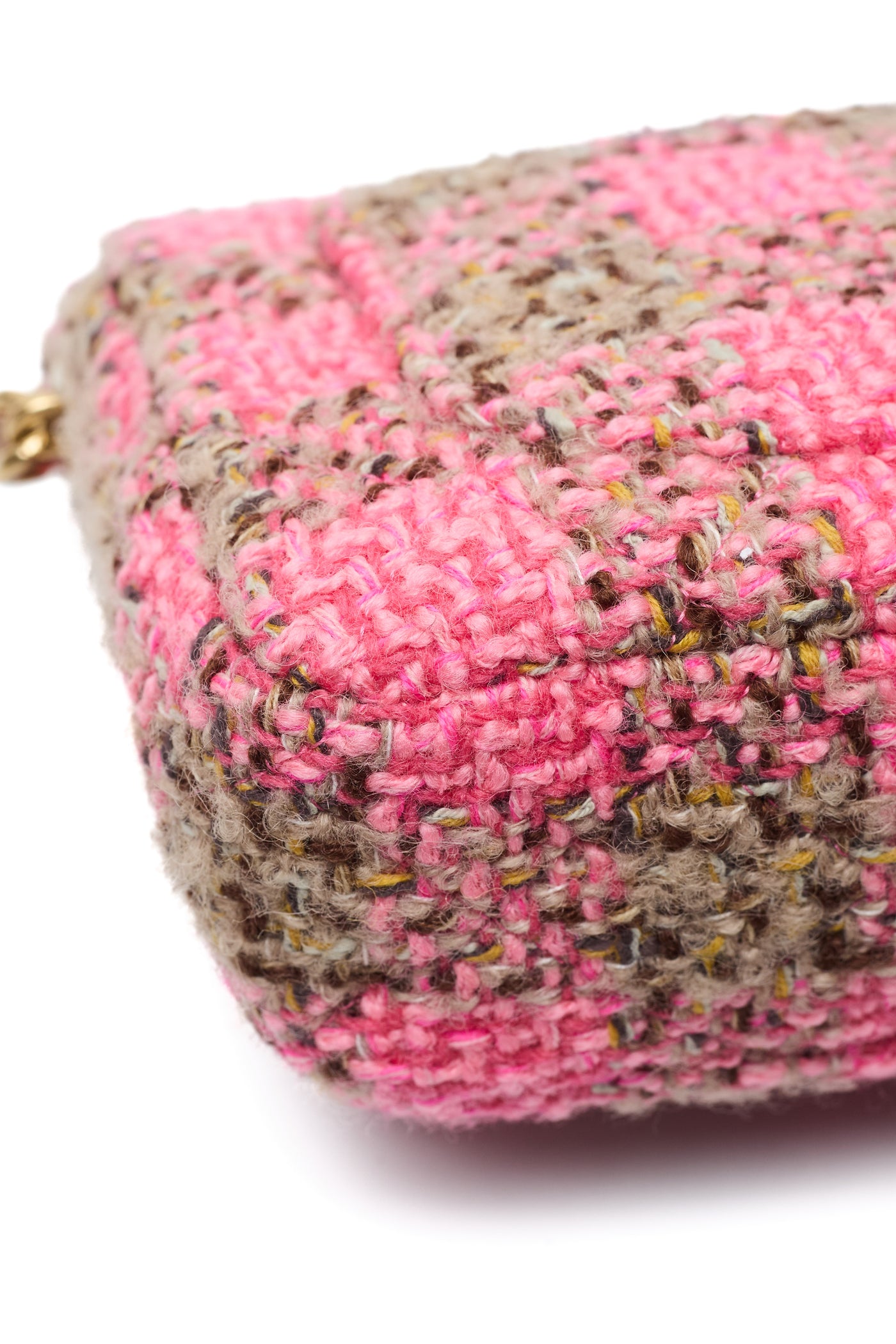 Chanel Brown and Pink Tweed CC Two-Way Bag